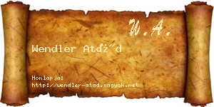 Wendler Atád névjegykártya